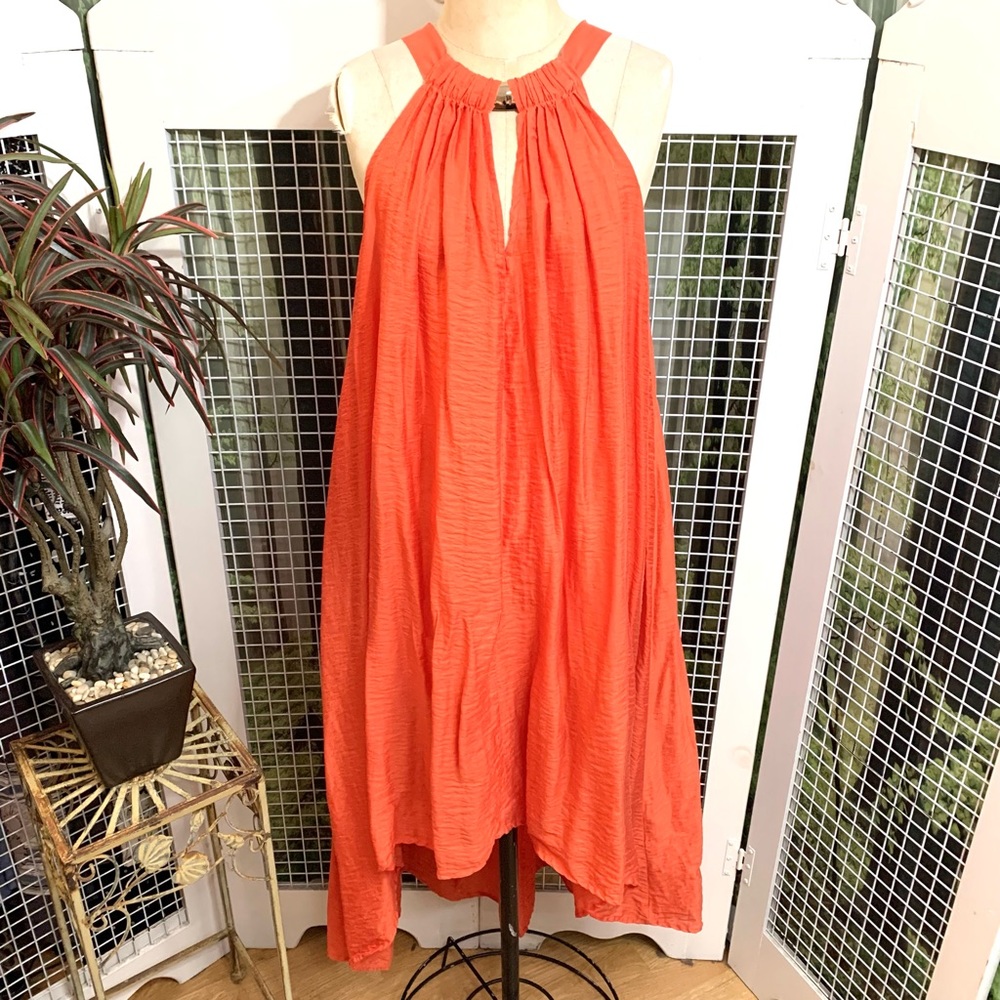H&M Conscious orange pullover hi/lo free flowing dress- M - Picture 3 of 12